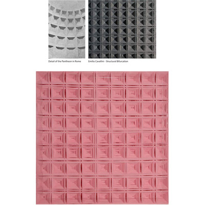 <b>Perfect Bifurcation - Pink</b>, 2014<br>Nylon fabric on plexiglass<br>90 x 90 cm - 35.4 x 35.4 in.
