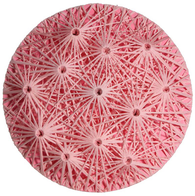 <b>Linear Fractal - Pink</b>, 2010<br>Nylon fabric on wood<br>100 x 100 cm - 39.4 x 39.4 in.
