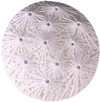 <b>Linear Fractal - White</b>, 2010<br>Nylon fabric on wood<br>100 x 100 cm - 39.4 x 39.4 in.
