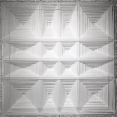 <b>White Stable Bifurcation</b>, 2010<br>Nylon fabric on plexiglass<br>90 x 90 cm - 35.4 x 35.4 in.