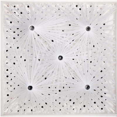 <b>Gambler Fractal (White)</b>, 1998<br>Nylon fabric on canvas<br>140 x 140 cm - 55.1 x 55.1 in.